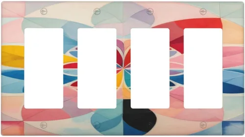 Vista 159 de Cubiertas decorativas para interruptor de luz de arte BOHO, figura abstracta de 1 gang, salida basculante, placa frontal decorativa del interruptor