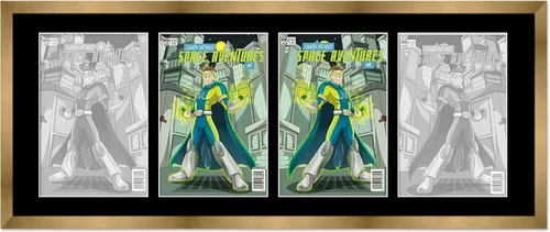 Vista 98 de Marco de cómic negro mate Para cómics publicados entre 1971 y 1985 (marco de madera maciza de cómic de la edad dorada), hecho para exhibir 1 cómic