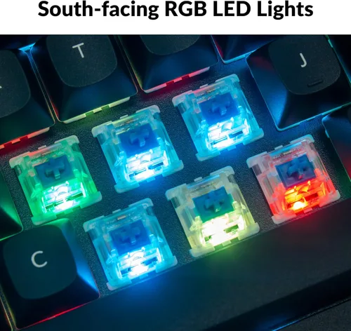 Vista 4 de Keychron Q5 RGB Teclado mecánico personalizado con cable 96 diseño QMKVIA Macro programable para Mac Windows Linux interruptor azul Gateron G Pro