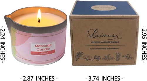 Vista 7 de Vela de masaje, aceite de soja perfumado a baja temperatura, terapia de calor, loción de aceite corporal, aceite de karité natural, aceite de masaje
