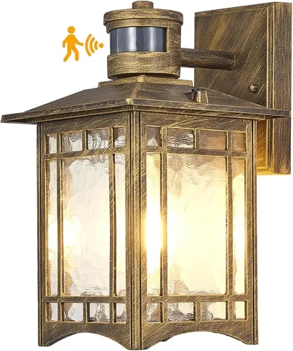 Vista 9 de Luces Exteriores Marrones con Sensor de Movimiento para Montaje en Pared - Lámpara Exterior de Anochecer a Amanecer para Casa Exterior, Porche