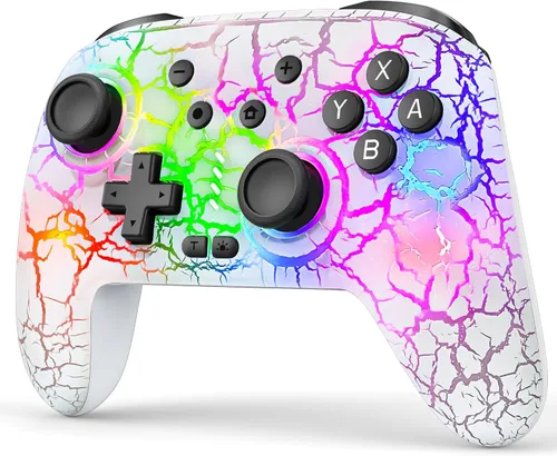 Vista 11 de ZRZLMVP Switch Controller Wireless for Nintendo Switch/OLED/Lite/Switch 2, 1000mAh Rechargeable Pro Controllers with 9 Colors LED Light, Switch