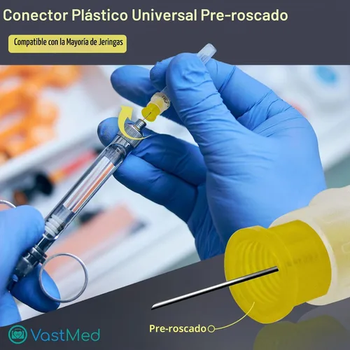 Vista 7 de 100 agujas de cubo de plástico de grado dental 27G de largo Agujas dentales desechables autoroscadas agujas de punto de triple bisel