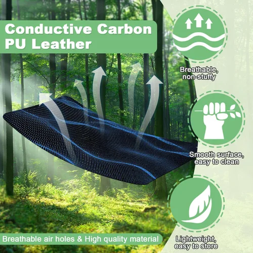 Vista 2 de Tapete de conexión a tierra para cama, tapete conectado a tierra para dormir con adaptador de enchufe de tierra, cables, protector de colchón