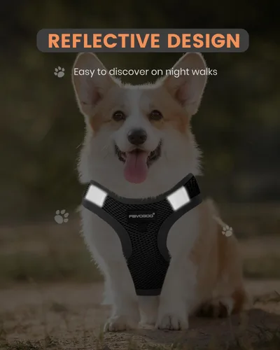 Vista 4 de FAYOGOO Chaleco de servicio para perros de raza pequeña, arnés ligero para perro con 6 parches extraíbles, arnés para cachorro y juego de correa