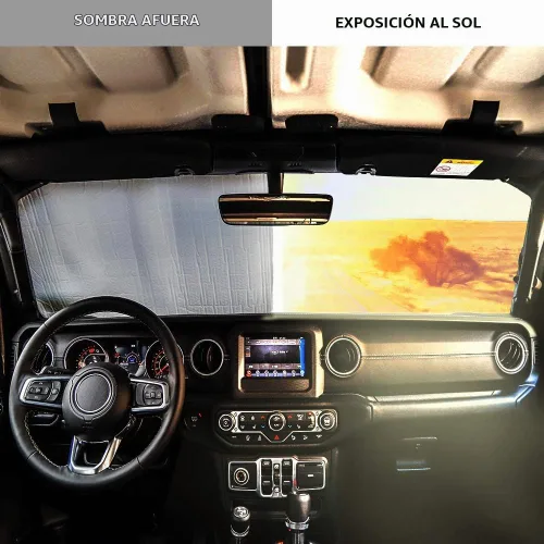 Vista 3 de Savadicar Parasol para parabrisas para Jeep Wrangler JL JLU y Gladiator JT 2018-2025, protector térmico, estructura laminada triple de papel