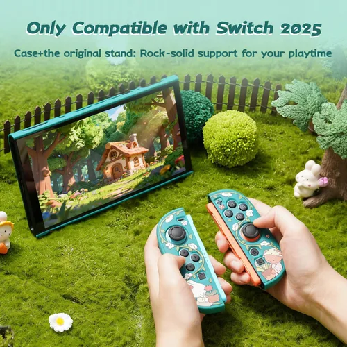 Vista 3 de GeekShare Funda Protectora Compatible con Switch 2, Funda Acoplable de Dibujos Animados Kawaii para Switch 2, Funda de Diseño Antiarañazos