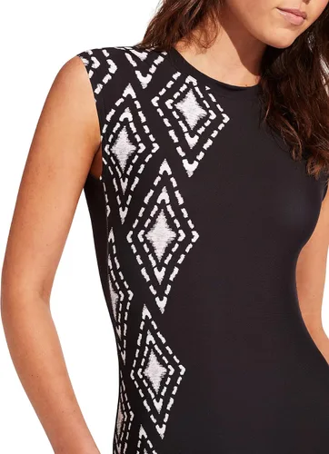Vista 2 de Seafolly Traje de baño de una pieza con espalda abierta y manga casquillo para mujer