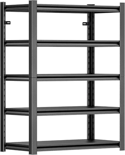 Vista 12 de Juego de 2 estanterías de garaje de 72 pulgadas H3000bls Estantes de almacenamiento resistentes, fácil montaje, 5 niveles ajustables de acero