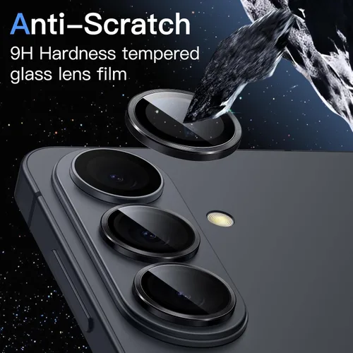 Vista 4 de JETech Protector de lente de cámara para Samsung Galaxy S26, cubierta de anillo individual de metal de vidrio templado 9H, transparente HD, 1 juego