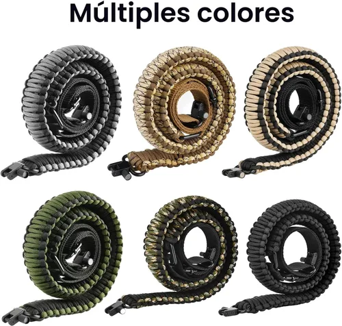 Vista 6 de CVLIFE Correa de Rifle 550 Paracord de 2 Puntos con Giratorio Tri-Lock para Caza y Exteriores Verde militar