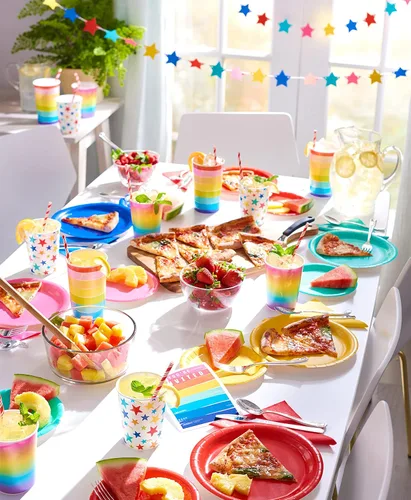 Vista 3 de American Greetings Rainbow Party Supplies, Star 16 oz. Tazas (8 unidades)