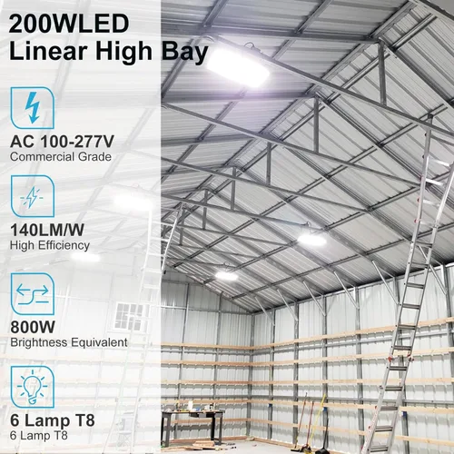 Vista 9 de Lightdot Luces LED de 40 pulgadas para tienda de bahía alta, 100-277 V 【Equipadas con controlador】 240W 33600LM [Eqv.960W MH] 5000K gran cobertura