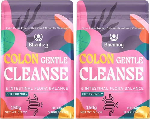Colon Gentle Cleanse & Detox, polvo para la salud intestinal, con 7 probióticos, fibra prebiótica, senna, cáscara sagrada y cáscara de psyllium en