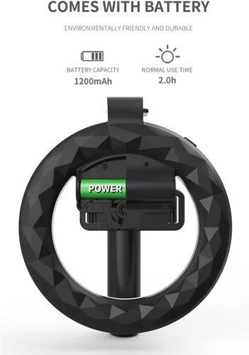 Vista 4 de BoxWave Stand and Mount Compatible with Huawei P60 - RingLight SelfiePod, Selfie Stick Extendable Arm with Ring Light - Jet Black