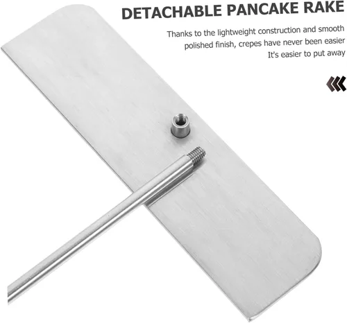 Vista 9 de SHOWERORO Esparcidor de crepé en forma de T de acero inoxidable y raspador de panqueques, herramienta práctica para crepas y cocina casera