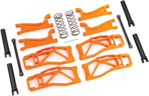 8995T - Kit de suspensión, WideMaxx, Naranja (Incluye brazos de suspensión delanteros y traseros, patillas delanteras, muelles amortiguadores