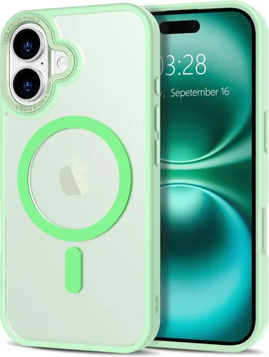 Vista 140 de Anuck - Funda magnética para iPhone 11 compatible con MagSafe, carcasa trasera mate translúcida dura, borde de TPU, delgada, resistente a impactos