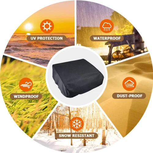 Vista 5 de iCOVER - Cubierta de parrilla de 17 pulgadas, resistente al agua, 600D, de lona de poliéster 600D, fundas diseñadas para Blackstone