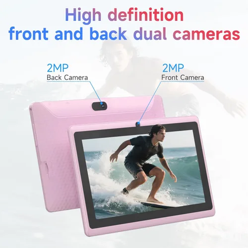 Vista 5 de Tablet Android 14 de 7 pulgadas con estuche, 8 GB de RAM 32 GB de ROM 1 TB expandible, tablet PC con procesador Quad-Core, pantalla IPS de 1024 x