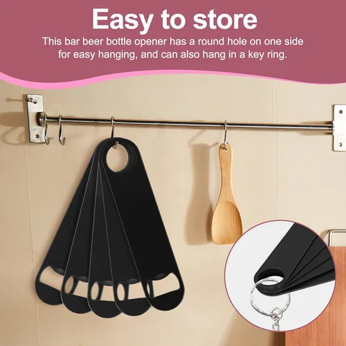 Vista 3 de WEGAZ -Paquete de 15 abrebotellas de cerveza plana de acero inoxidable negro de 7 pulgadas, acero inoxidable