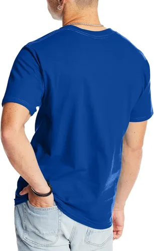 Vista 2 de Hanes Camiseta clásica de algodón con cuello redondo para hombre Beefy-T
