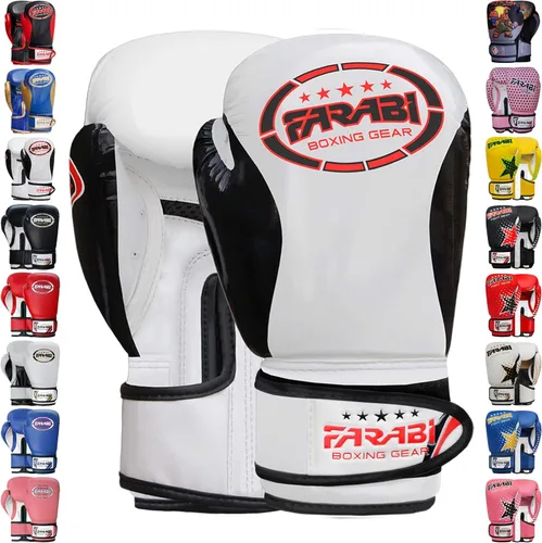 Vista 5 de Farabi - Guantes de boxeo para niños, para Muay Thai, Kick Boxing, entrenamiento, MMA, saco de boxeo