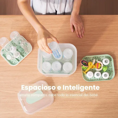 Vista 6 de Momcozy Esterilizador y secadora de biberones, diseño modular de ahorro de espacio de anidación, capacidad de 6 botellas, esterilizador compacto 4
