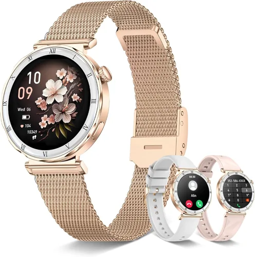Smart Watches for Women (Answer/Make Calls),1.19" AMOLED Slim Smartwatch with Heart Rate/Sleep Monitor,120+ Sport Modes Fitness Tracker with Rose