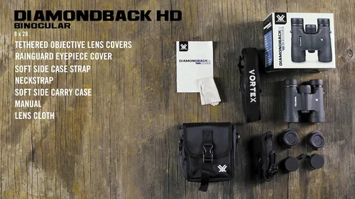 Vista 6 de Vortex Optics Diamondback HD 8x28 - Prismáticos - Sistema óptico HD, agarre antideslizante, impermeable, a prueba de niebla, a prueba de golpes