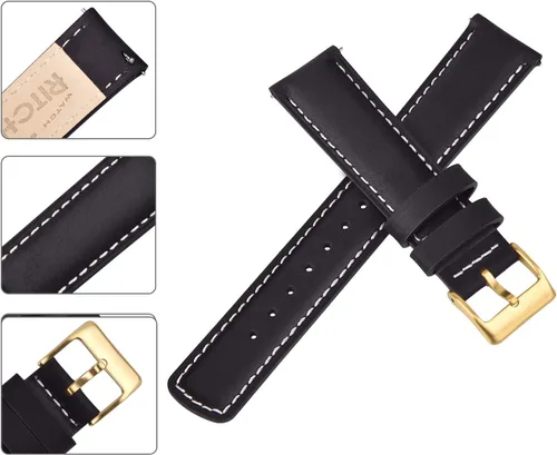 Vista 4 de Ritche - Correa de reloj de cuero de liberación rápida, 18, 19, 20, 21, 22, 23 y 24mm