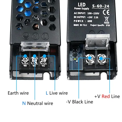 Vista 37 de Fuente de alimentación de conmutación regulada universal de 24V 6.5A 150W, Convertidor de CA 100-250V a 12V CC, controlador LED, transformador