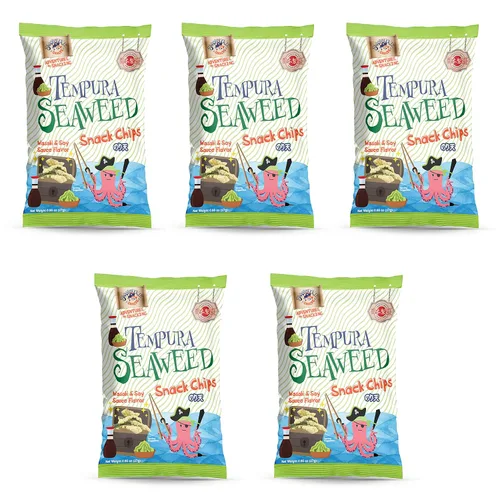 Vista 15 de Swashbuckle Snacks Patatas fritas crujientes de tempura calamar, sabor a queso, 0.95 onzas (0.95 oz), paquete de 5, fabricado en Japón, Otsumami