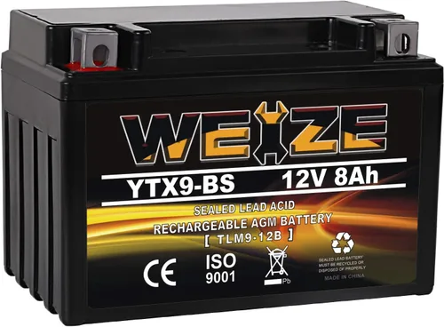 Vista 10 de Weize YTX20HL-BS - Batería para motocicleta de alto rendimiento, libre de mantenimiento, sellada AGM ETX20HL BS