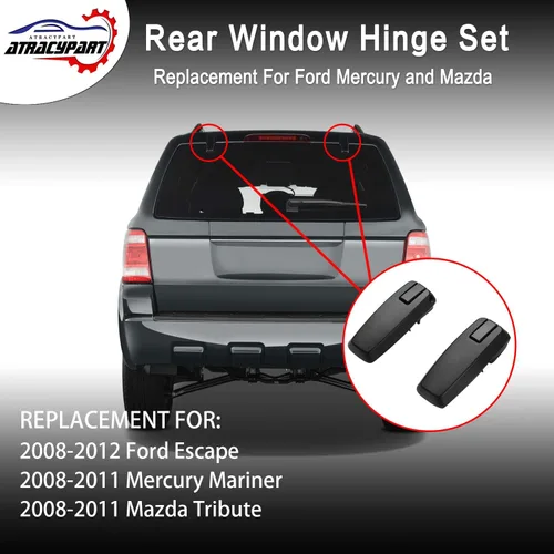 Vista 3 de Juego de bisagras de ventana trasera, bisagra de vidrio de compuerta trasera derecha e izquierda Reemplazo para Ford Escape 2008-2012, Mercury