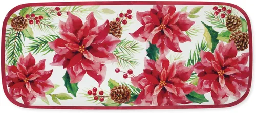 Vista 10 de UPware, bandeja de servir de melamina de gnomo navideño, bandeja rectangular de 15 x 6.5 pulgadas, bandeja de comida libre de BPA para entretener