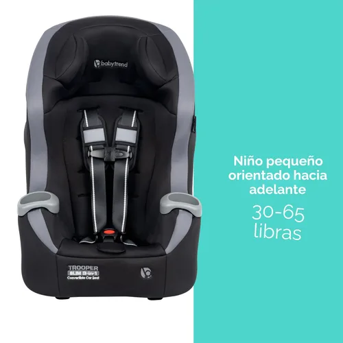 Vista 6 de Baby Trend Trooper™ Slim 3 en 1 Asiento de coche convertible, Negro Dash