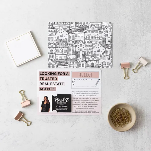 Set of "Looking For A Trusted Real Estate Agent" Double Sided Mailers | Envelopes Included | M33-M004