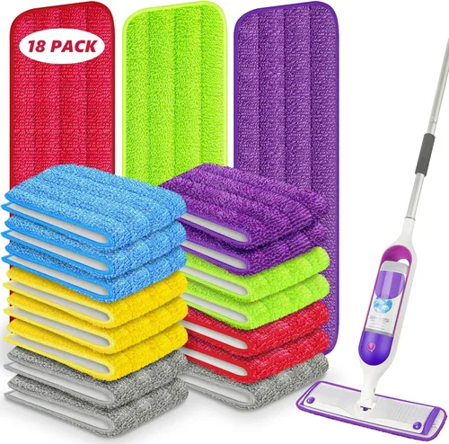 Vista 8 de 6 paquetes de almohadillas reutilizables para fregona compatibles con Swiffer PowerMop, almohadillas de microfibra para suelos de madera, repuestos