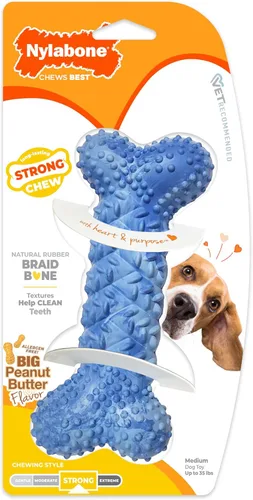 Vista 14 de Nylabone Flavor Frenzy Juguete para morder para perros con sabor a hamburguesa con queso y tocino, S