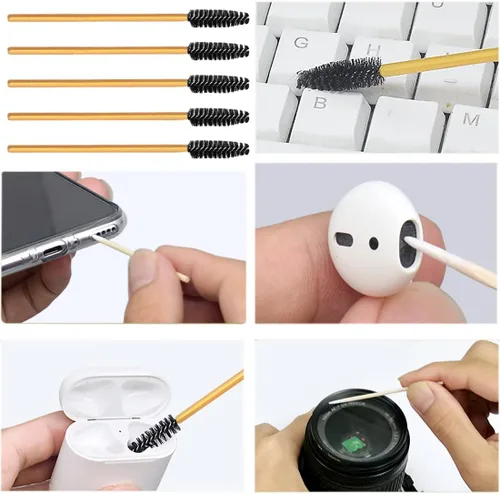 Vista 3 de Kit de limpieza de teléfono celular, 116 piezas limpiador de altavoces para teléfonos iPhone y Android, limpiador de puerto de carga de pantalla