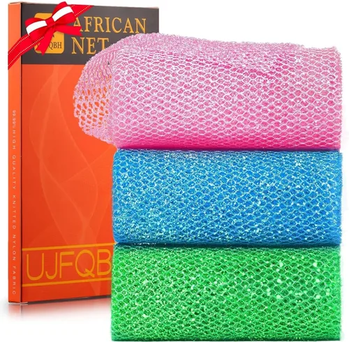 Vista 31 de UJFQBH 3 Piezas Esponja de Baño Africana Esponja de Red Africana de Red Larga Esponja de Baño Exfoliante Cepillo de Cuerpo para Ducha Cepillo