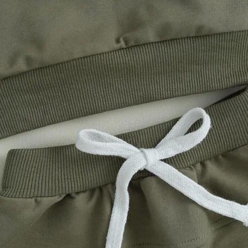 Vista 4 de Conjunto de sudadera de manga larga con cuello redondo y pantalones deportivos para bebés, ropa de invierno para bebé