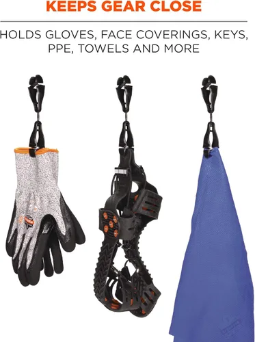 Vista 3 de Ergodyne Squids 3420 Swiveling Glove Clip Holder with Dual Clips