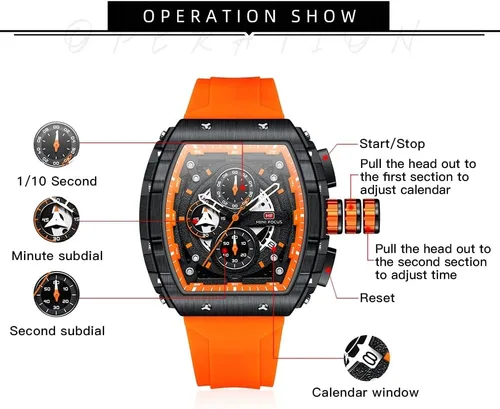 Vista 7 de Relojes para hombre de lujo con diseño de esqueleto para hombre, impermeable, correa de silicona ajustable, estilo steampunk, cronógrafo