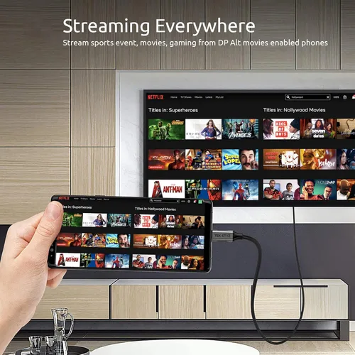 Vista 2 de HDMI 8k/4k Kit de adaptador compatible con Xiaomi Poco X3 Pro en Digital Full 240Hz con cable de 6 pies