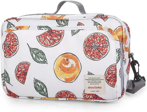 Vista 12 de Bolsa de pañales para bebé, bolsa de pañales para cochecito de bebé, contenedor de almacenamiento para pañales, toallitas y juguetes, mini bolsa