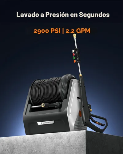 Vista 4 de Giraffe Tools Lavadora a presión montada en la pared G30 con motor mejorado de 1800 W, máximo 2900 PSI, lavadora eléctrica de 2.2 GPM con manguera