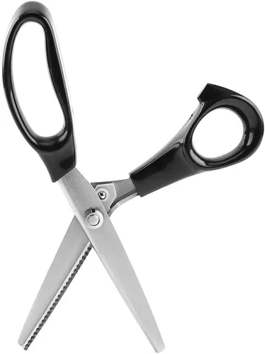 Tijeras de corte en zig zag, tijeras de costura dentadas, tijeras de costura con mango de agarre cómodo para forro de tela, papel y uso artesanal,