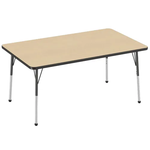Vista 136 de FDP - Mesa rectangular para actividades escolares y de oficina (24 x 36 pulgadas), patas estándar con deslizadores giratorios, altura ajustable